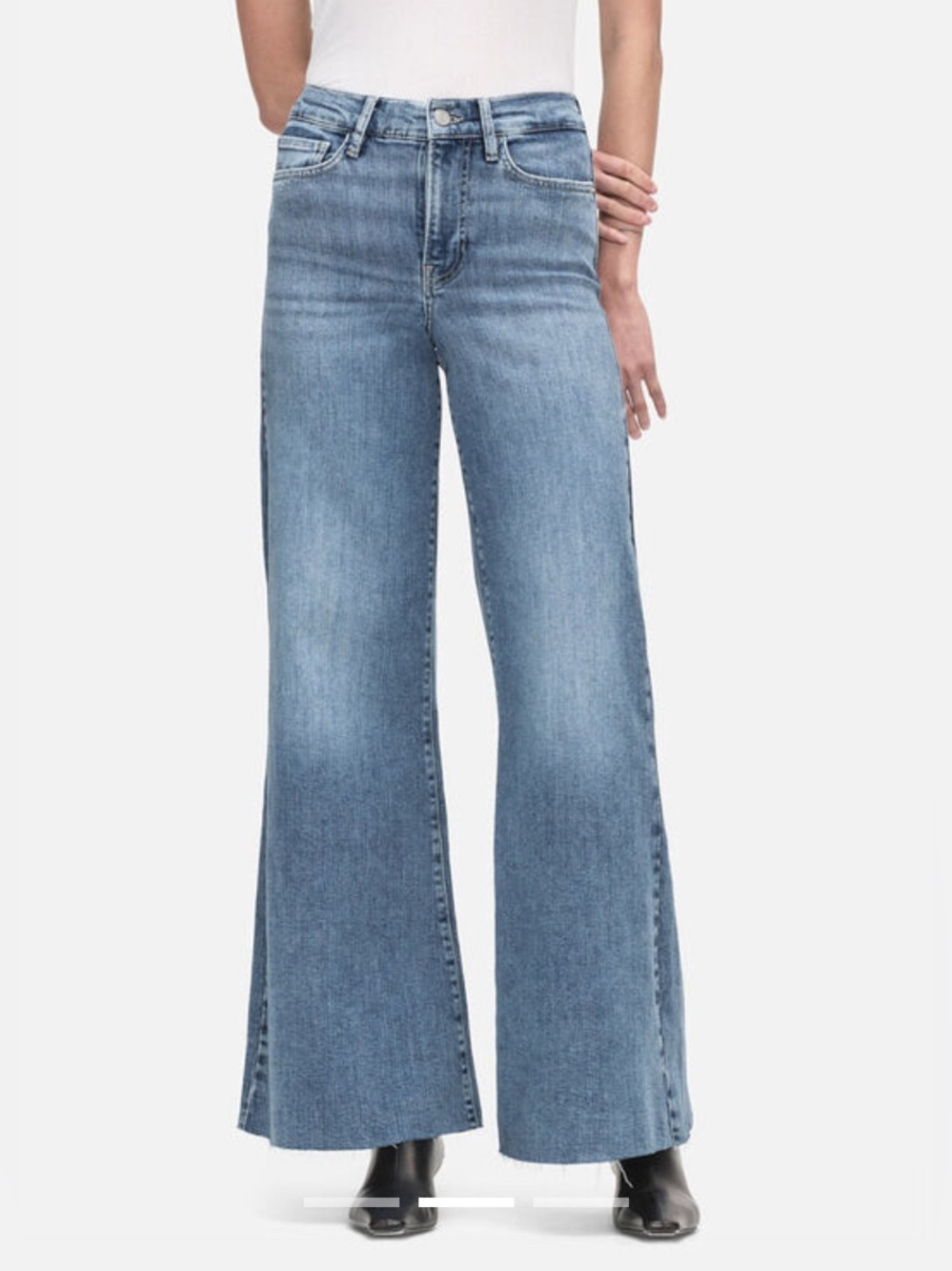 FRAME Le Palazzo Crop Raw Fray Jean in Daphne 28